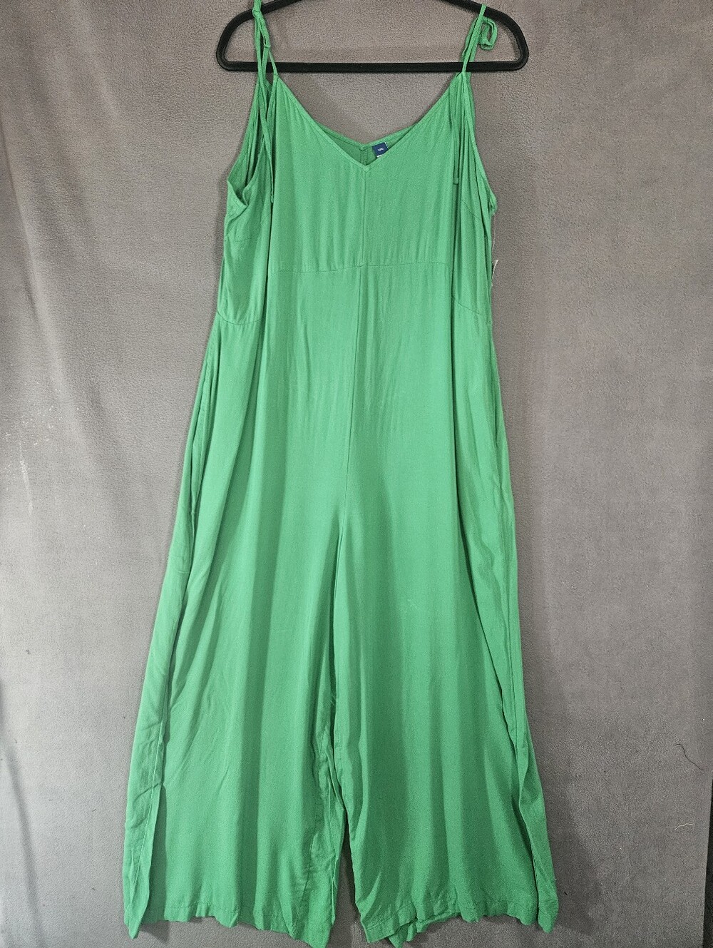 Old Navy Wide Sleeve Jumpsuit Tank Tie Kelly Green Womens XXL Vneck Boho NWT